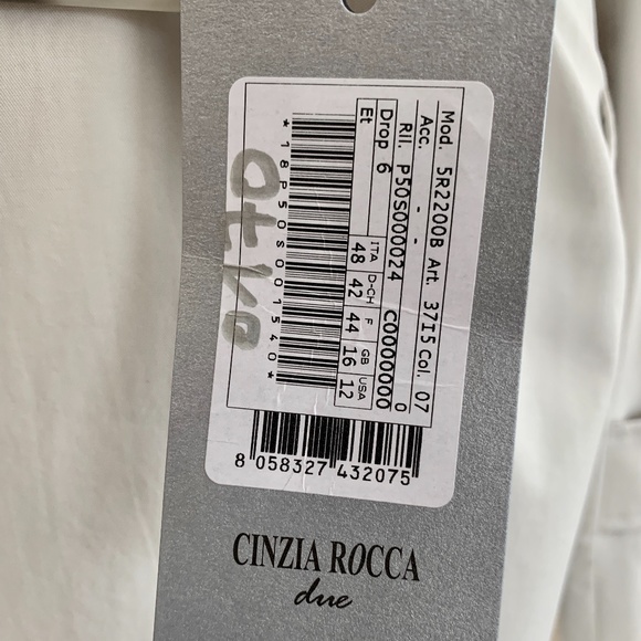 NWT Cinzia Rocca Due Trench in Light Stone, Sz 12 - Picture 5 of 10